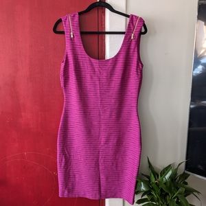 Guess Los Angeles Purple Pink Midi Dress Size 8